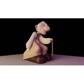 Cartoon old man 3D character 3D model